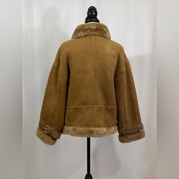 Shoreditch Ski Club Darling Buckled Shearling Coat size XS - Picture 10 of 13